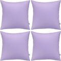 4-Pack 100% Cotton Comfortable Solid Decorative Throw Pillow Case,Thmyo Square Cushion Cover Pillowcase Sublimation Blank Pillow Covers DIY Throw Pillowcase for Sofa(20x20 inch/ 50x50cm,Light Purple)