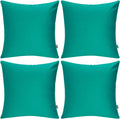 Thmyo 4-Pack 100% Cotton Comfortable Solid Decorative Throw Pillow Case, Square Cushion Cover Pillowcase Sublimation Blank Pillow Covers DIY Throw Pillowcase for Sofa(18x18 inch/ 45x45cm,Lake Blue)