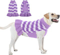 Dog Sweaters for Large Dogs Girl, Dog Sweater Dress with Leash Hole, Thick Turtleneck Knitwear for Female Dogs, Warm Fall Winter Dress for Cold Weather, Thanksgiving, Christmas - Purple XXL