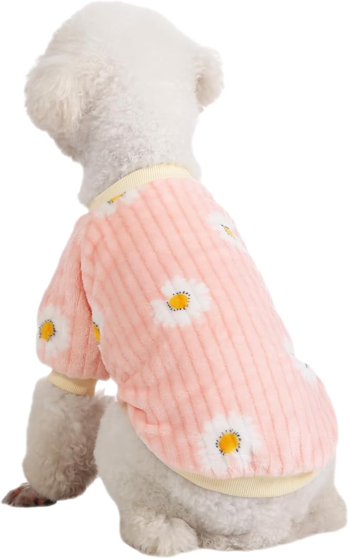 Dog Sweater, 3 Pack Dog Sweaters for Small Dogs, Dog Clothes for Small Dogs Girl Boy, Ultra Soft and Warm Puppy Sweater Dog Coat for Winter Christmas (S, Dy Pink+Dy Purple+Dy Yellow)