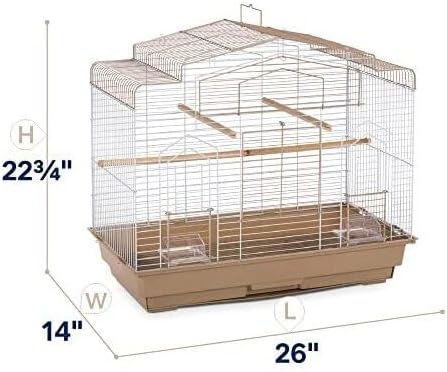 Global Greatness Bird Cage with Spacious Interior, Durable Metal Construction, Elegant Design, and Functional Features for Birds Brown