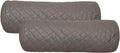 Neck Roll Pillow Cushion Cover, 20x6 Inch Full Moon Round Bolster Pillow Case, Cylinder Soft Lambskin Leather Pillowcase for Head, Spine & Neck Support During Sleep - Quilted Grey Pack of 2