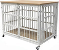 48/42/38 Dog Crate Furniture, Heavy Duty Dog Kennel Indoor for Large Dogs, Escape-Proof and Chew-Proof Wooden Dog Cage for high Anxiety Dog, Decorate House as TV Stand, End Table