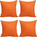 Thmyo 4-Pack 100% Cotton Comfortable Solid Decorative Throw Pillow Cases Square Cushion Cover Pillowcases Sublimation Blank Pillow Cover Halloween DIY Throw Pillowcase(22x22inch/55x55cm,Orange)