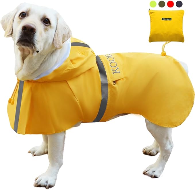 Pet Large Dog Raincoat Apparel Poncho Waterproof for Medium Large Sized for Dog Raincoat Clothes (Yellow, 6XL)