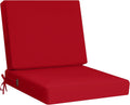 idee-home Outdoor Cushions for Patio Furniture, Outdoor Seat Cushion, Waterproof Couch Hampton Bay Deep Seat Replacement Chair Cushions for Garden Lawn Backyard Deck, 24 x 26 Red