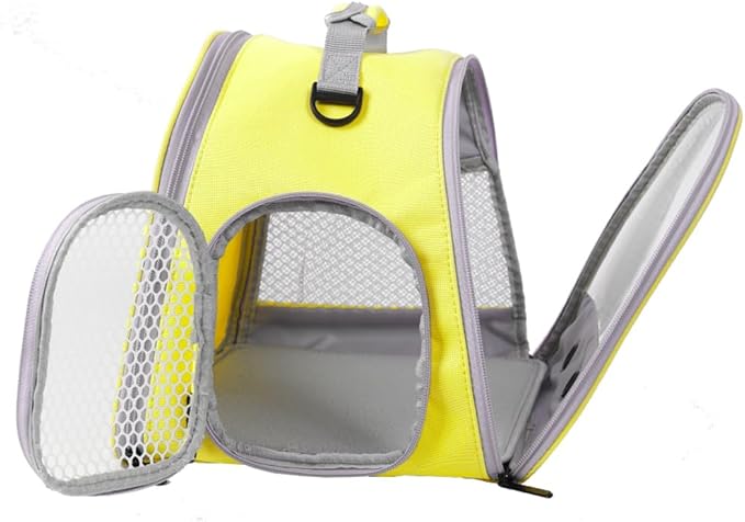 Guinea Pig Carrier Backpack, Clear Bubble Window Backpack for Guinea Pig, Bunny Rat Bird (Yellow, Carrier)