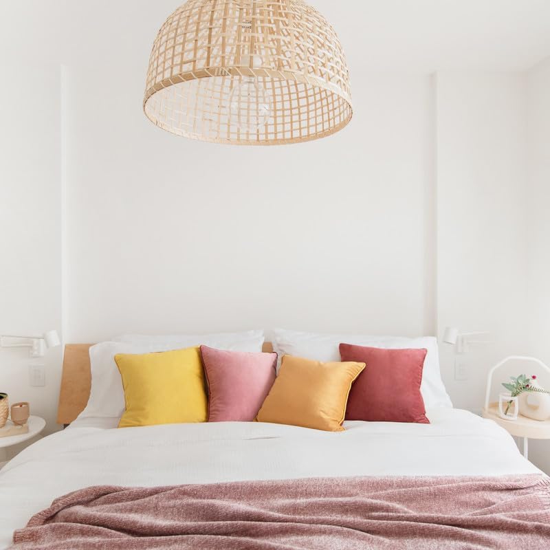 MONDAY MOOSE Decorative Throw Pillow Covers Cushion Cases, Set of 4 Soft Velvet Modern Double-Sided Designs, Mix and Match for Home Decor, Pillow Inserts Not Included (22x22 inch, Yellow/Pink)