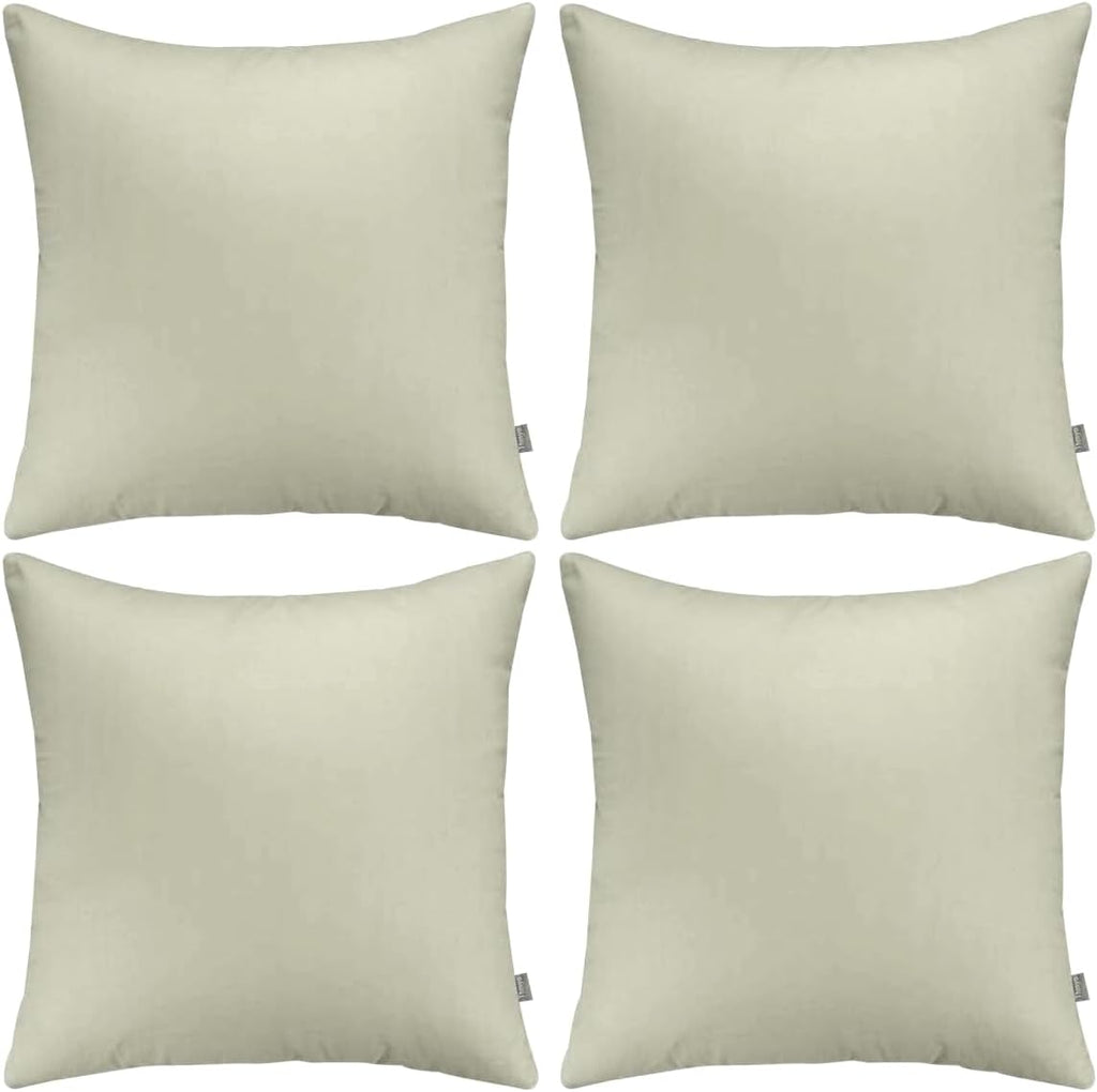 4-Pack 100% Cotton Comfortable Solid Decorative Throw Pillow Case,Thmyo Square Cushion Cover Pillowcase Sublimation Blank Pillow Covers DIY Throw Pillowcase for Sofa Bedroom(22x22 inch/ 55x55cm,Beige)