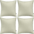 4-Pack 100% Cotton Comfortable Solid Decorative Throw Pillow Case,Thmyo Square Cushion Cover Pillowcase Sublimation Blank Pillow Covers DIY Throw Pillowcase for Sofa Bedroom(22x22 inch/ 55x55cm,Beige)