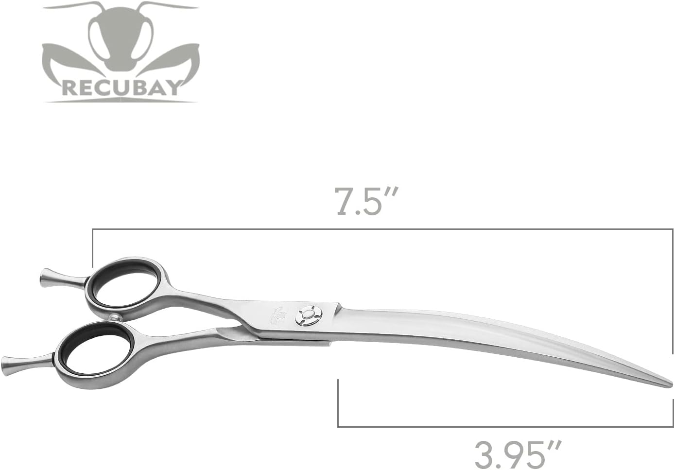 Left Handed Matte Deluxe Dog Grooming Scissors Great Grooming Shears for All Breeds,Design For Professional Groomer. (7.5" Curved Lefty)