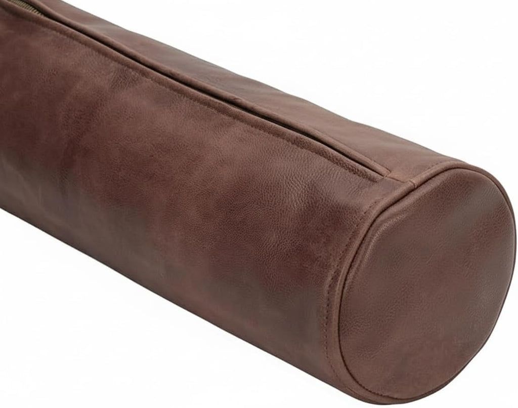 Leather Cylindrical Cushion Cover – 100% Lambskin Round Bolster Pillow Cover | Handmade Ergonomic Roll for Head, Neck & Back | Decorative Home & Sofa Accessory (24" x 6")