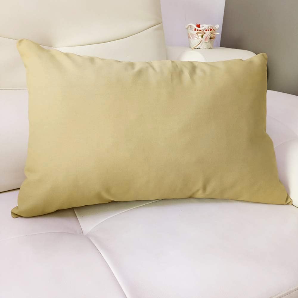 4-Pack 100% Cotton Lumbar Comfortable Solid Decorative Throw Pillow Case,Thmyo Rectangle Cushion Cover Pillowcase Sublimation Blank Pillow Covers DIY Throw Pillowcase(12x20inch/30x50cm, Khaki)
