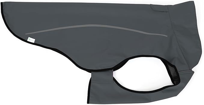 Mile High Life Dog Raincoat, Adjustable Waterproof Reflective Rain Jacket for Small Medium Large Dogs, Lightweight Breathable Pet Rain Coat with Leash Hole(Dark Gray,XXS Chest 16-19")