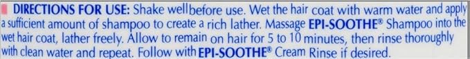 Virbac Epi-Soothe Pet Shampoo For Dogs, Cats & Horses (8 oz) - For Dry or Sensitive Skin