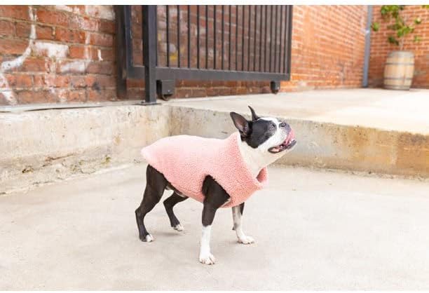 Gooby Sherpa Vest - Mauve Pink, X-Small - Warm Fuzzy Fleece Step in Dog Jacket Without Ring Leash - Winter Small Dog Sweater - for Everyday Use