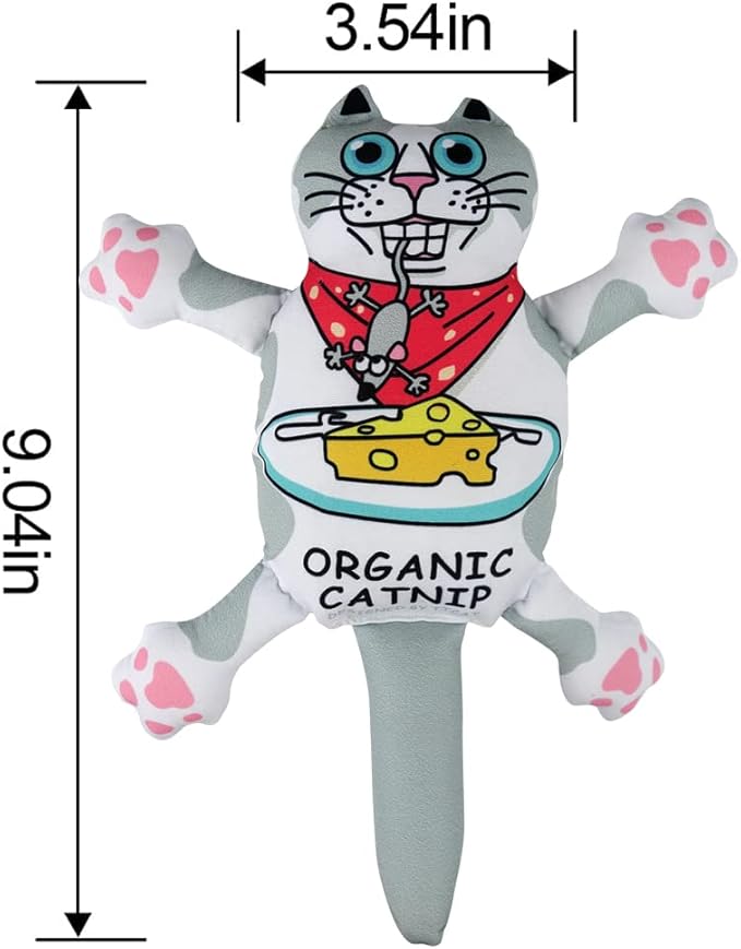 TTcat Organic Catnip Pillow for Indoor Cat and Kitten,Cat Crinkle Kicker Toy Chew Toy,White