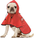 Reflective Dog Raincoat - Adjustable Waterproof Pet Rain Jacket, Lightweight Dog Hooded Rain Slicker Poncho for Small to X- Large Dogs and Puppies (Red, Small)