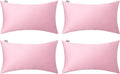 4-Pack 100% Cotton Lumbar Comfortable Solid Decorative Throw Pillow Case,Thmyo Rectangle Cushion Cover Pillowcase Sublimation Blank Pillow Covers DIY Throw Pillowcase(12x20inch/30x50cm, Pink)