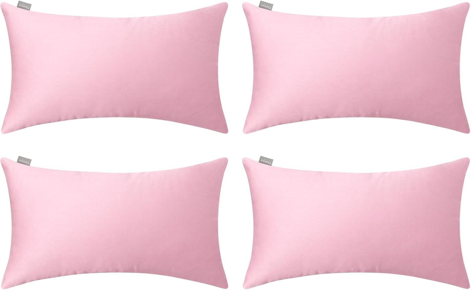 4-Pack 100% Cotton Lumbar Comfortable Solid Decorative Throw Pillow Case,Thmyo Rectangle Cushion Cover Pillowcase Sublimation Blank Pillow Covers DIY Throw Pillowcase(12x20inch/30x50cm, Pink)