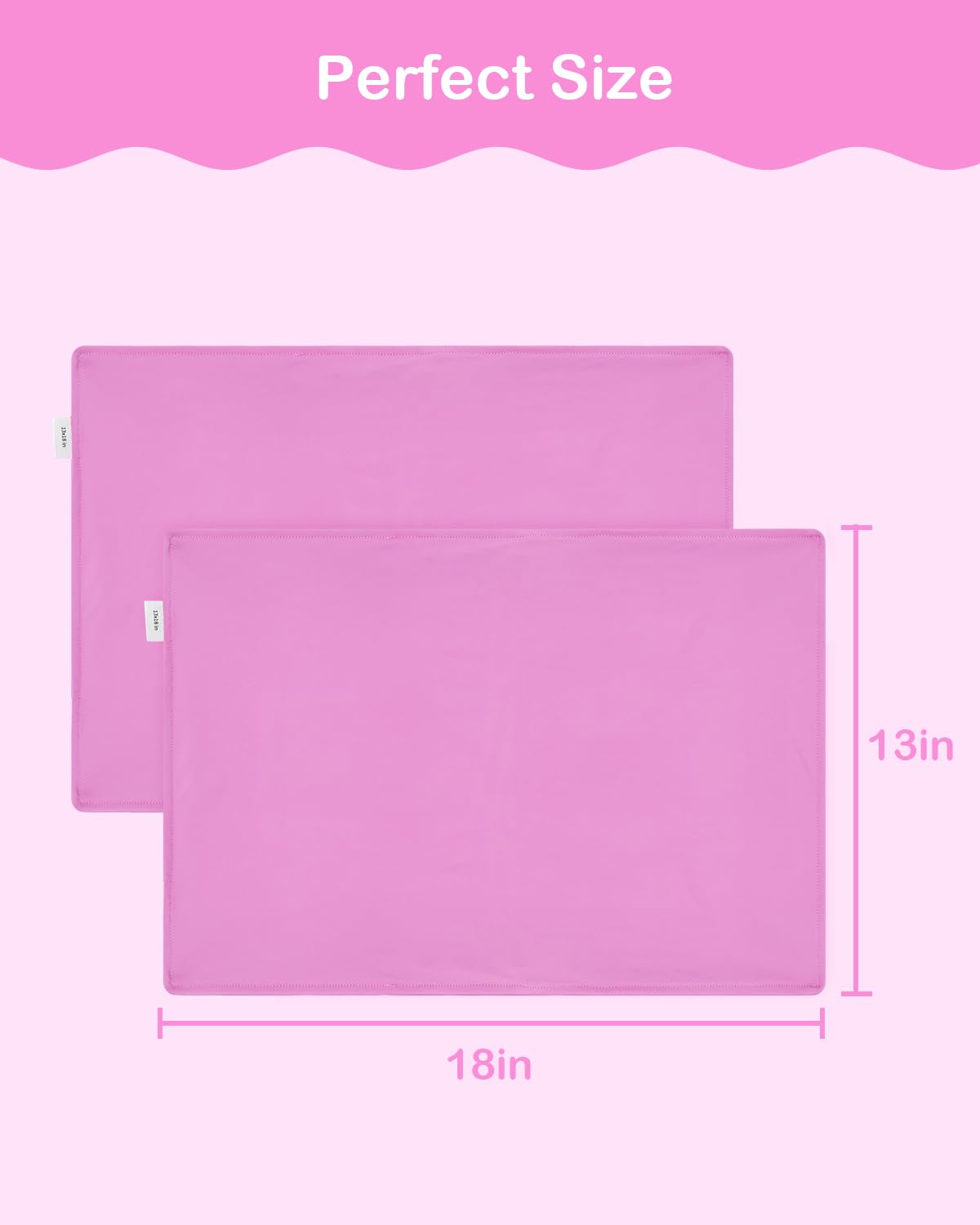 ALVABABY Toddler Pillowcase Stretchy Nylon&Spandex Soft Kids Pillow Cover 2 Pack Fit 13"x 18" or 12"x16" Envelope for Girl Boy Sleepy Travel Pink 2TPN01A