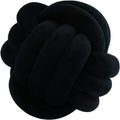 Round Throw Pillow, Soft Handmade Knot Ball Pillows, Home Decoration Pillow, Knotted Plush Toys Throw Pillow (13.5 inches, Black)