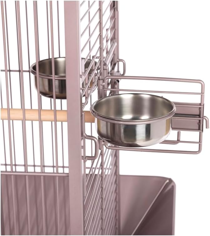Retro Renaissance Iron Select Bird Cage with Elegant Design, Durable Construction, Easy-Clean Tray Blush