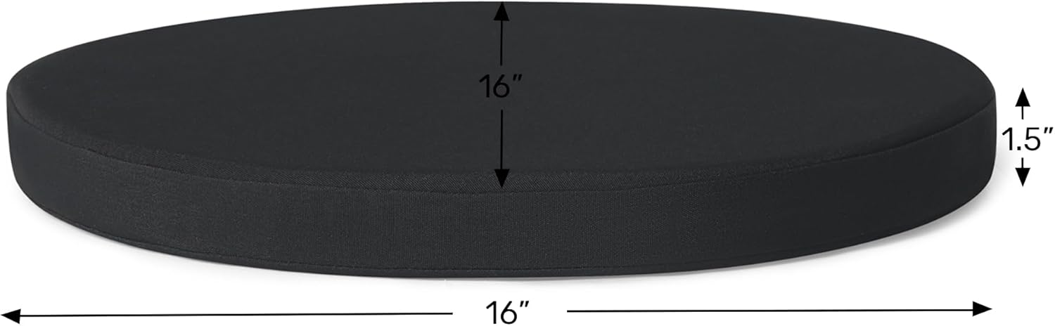 WestinTrends Solace Outdoor Patio Kitchen Dining Chair Round Seat Cushions Set of 4, 16 x 16, Black