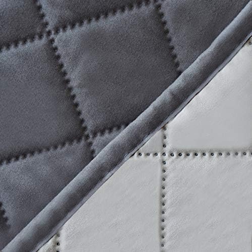 Easy-Going 4 Seater Sofa Slipcover Reversible Sofa Cover Water Resistant Couch Cover with Foam Sticks Elastic Straps Furniture Protector for Pets Children Dog Cat (XX-Large, Gray/LightGray)