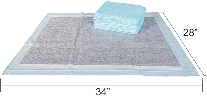 BV Charcoal Puppy Pads XL 40 Count 28"x34" - Leak-Proof Pee Pads for Dogs with 6-Layer Absorbent Design & Built-in Attractant - Dog Pad Extra Large with Charcoal for Odor Control - for Large Dogs