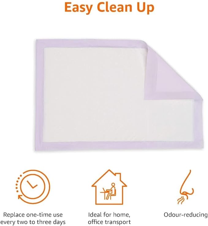 Amazon Basics Cat Litter Pee Pads, 20 Count, Universal Fit for Litter Box, Odor Control with Fresh Scent, Purple
