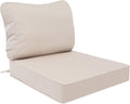 AAAAAcessories Outdoor Deep Seat Cushions, Waterproof, Fade-Resistant Patio Furniture Replacement Cushions, 25.5" x 25.5" x 5" + 25.5" x 19", Khaki Beige