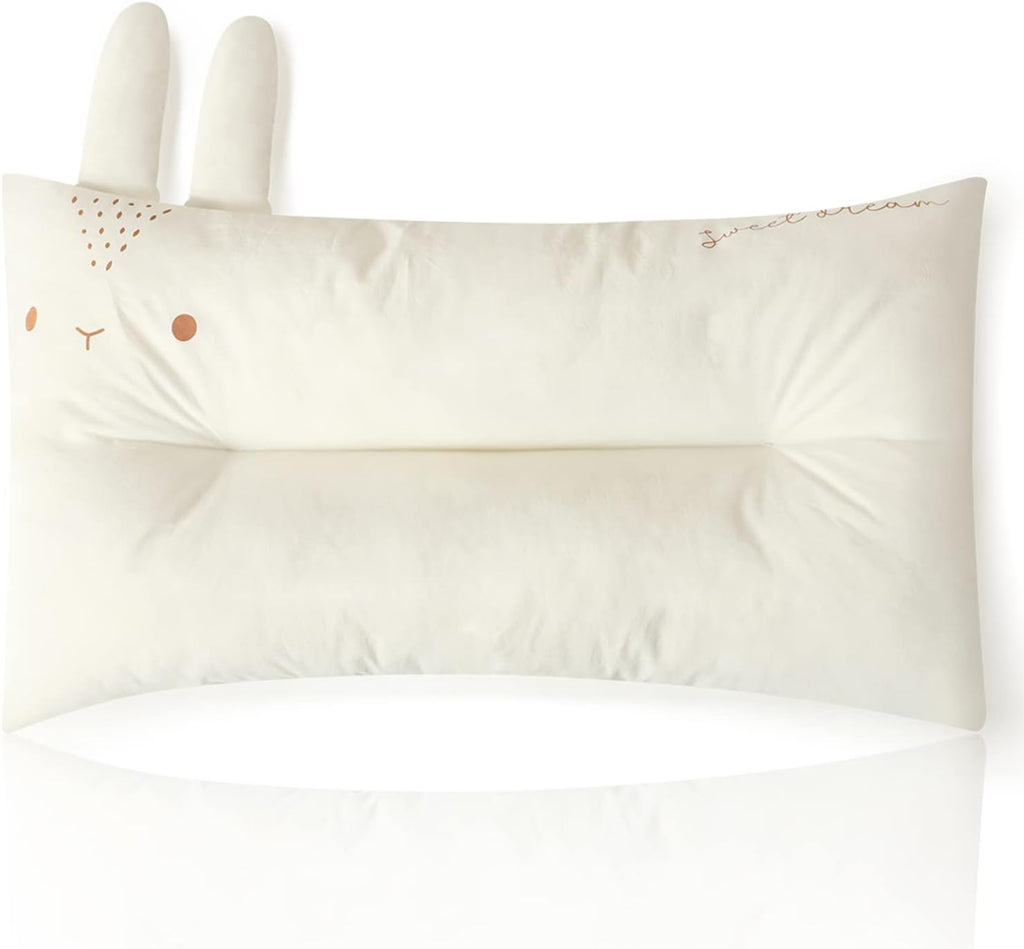 Choc chick Toddler Pillow,20X12inches Machine Washable 100% Cotton Pillowcase Soft Hypoallergenic Kids Pillows,Child Cute Animal Perfect Toddler Pillows for Sleeping 2 Years Old (Rabbit)