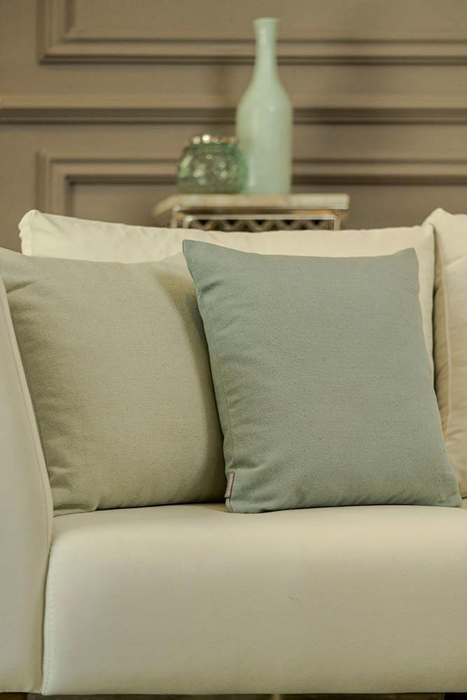 Haven & Glow Decorative Throw Pillow Cover – Square Cushion Case with Zipper | Modern Sofa, Couch & Bed Accent Pillow Covers for Living Room, Bedroom & Home Decor | 18 x 18 Inch – Sky Blue – Pack of 2