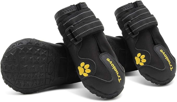 Truelove Dog Boots,Waterproof Pet Shoes with Reflective Straps for Paw Protectors Small Medium Large Dog Summer Winter Snow Outdoor Walking