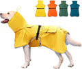 Dog Raincoat Waterproof Dog Rain Coat with Hoodile, Reflective Adjustable Lightweight Pet Rain Jacket for Medium Large Dogs(Yellow, 4XL)