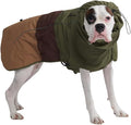 Spark Paws Dog Raincoat, Waterproof Windproof Rain Jacket, for Small Medium Large Extra Large Dogs, Reflective Breathable Full-Body Coverage Dry Suit - Green Brown Tan, 3XL