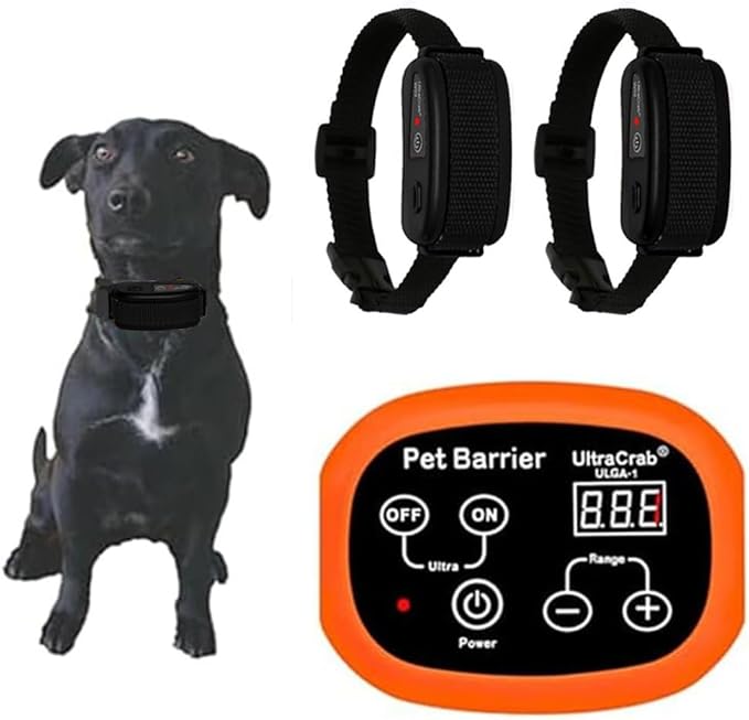 Indoor Pet Barrier for 2 Dogs,Wireless Indoor Electric Fence,Pet Gate, Keeps Areas Off Limits,Dog Home Proofing, Waterproof/Rechargeable/Beep/Static Training Collar,Orange Kit