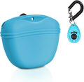 Left&Right Dog Clicker Training Kit,Silicone Dog Training Treat Pouch and Dog Clickers,Dog Treat Bag with Clicker Training for Dogs,Pet Treat Bag with Magnetic Buckle Closing and Waist Clip,Sky Blue