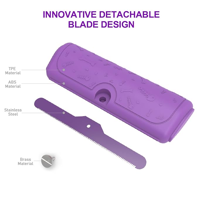 Deshedding Brush for Dogs, Cats & Horses – Professional Pet Grooming Tool for Shedding Control & Undercoat Removal – Gentle on Sensitive Skin – Ergonomic Non-Slip Handle – Purple