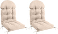FUNBERRY Adirondack Chair Cushions Set of 2, Thicken Comfy Cushions for Rocker Non Slip Fade Shield Waterproof High Back with Ties