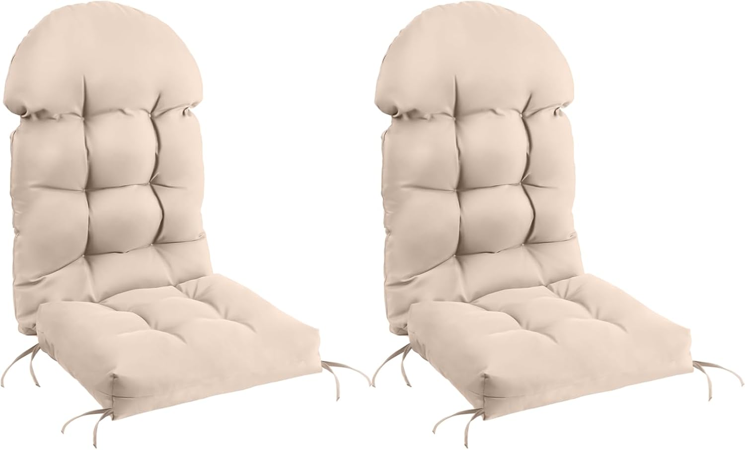 FUNBERRY Adirondack Chair Cushions Set of 2, Thicken Comfy Cushions for Rocker Non Slip Fade Shield Waterproof High Back with Ties