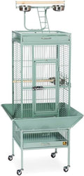 Retro Renaissance Iron Select Bird Cage with Elegant Design, Durable Construction, Easy-Clean Tray Sage Green