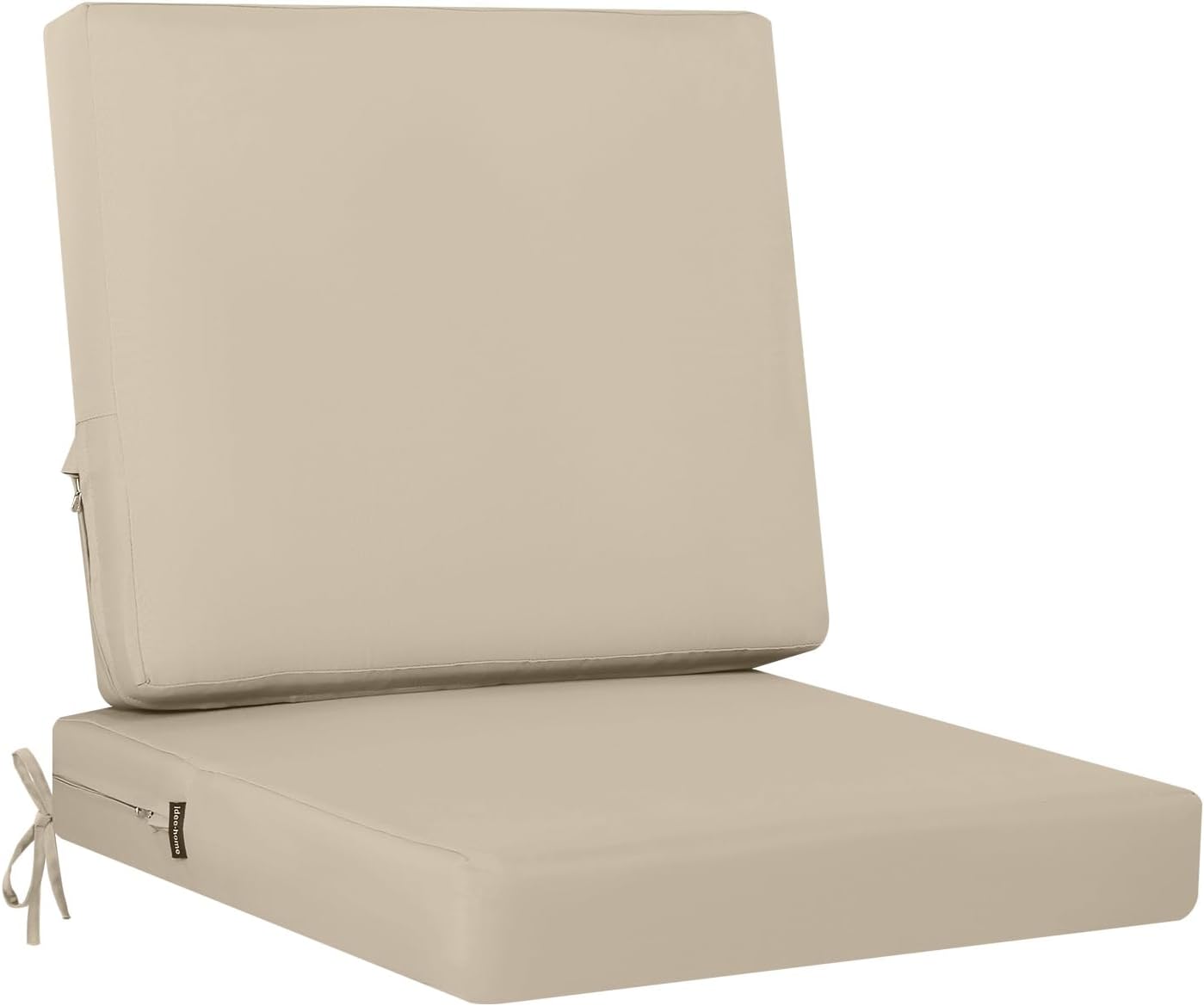 idee-home Outdoor Cushions for Patio Furniture, Outdoor Seat Cushion, Waterproof Couch Hampton Bay Deep Seat Replacement Chair Cushions for Garden Lawn Backyard Deck, 24 x 24 Beige