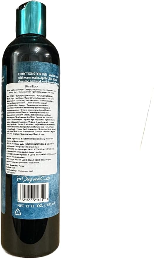 Bio-Groom Ultra-Black Dog Shampoo – Color Enhancing Pet Shampoo, Dog Bathing Supplies, Puppy Wash, Dog Grooming Supplies, Cruelty-Free, Made in USA, Coat Brightener Shampoo – 12 fl oz 1-Pack