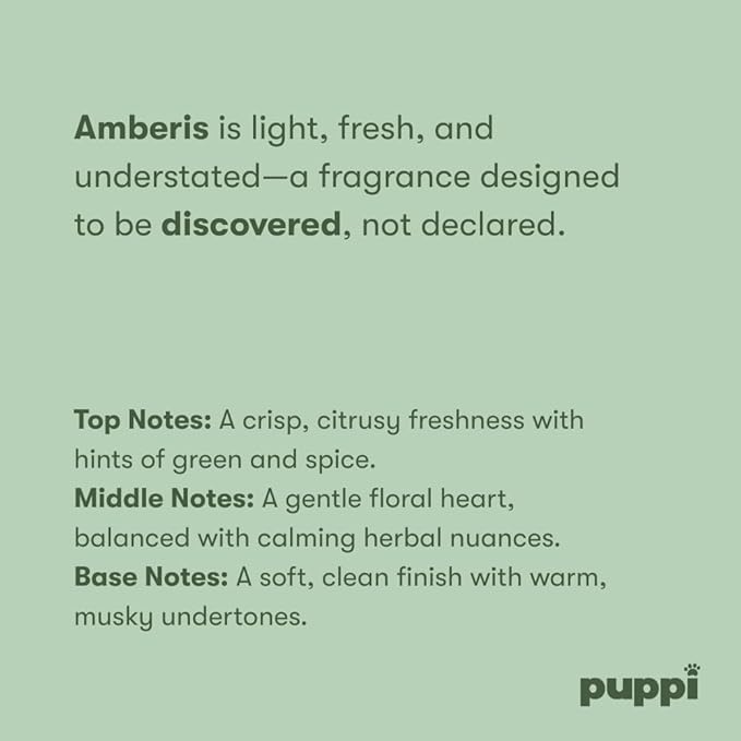 PUPPI Gentle Dog Shampoo (Amberis) | 15.5 fl oz. / 460 ml | Sulfate-Free Dog Wash | Enriched with Aloe Vera and Cucumber Extract | Hypoallergenic Dog Shampoo Sensitive Skin