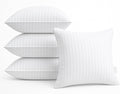 Oubonun 22 x 22 Throw Pillow Inserts, Firm and Fluffy Decorative Square Pillows for Couch Bed Sofa with Soft Cotton Cover White Cushion with Down Alternative Pack of 4
