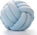 Knot Ball Pillows, Round Throw Pillow Cushion Home Decoration Soft Plush Pillow, Throw Knotted Ball Pillow Handmade Children Room Decoration Round Plush Toy Pillow (Light Blue,11"/28cm)