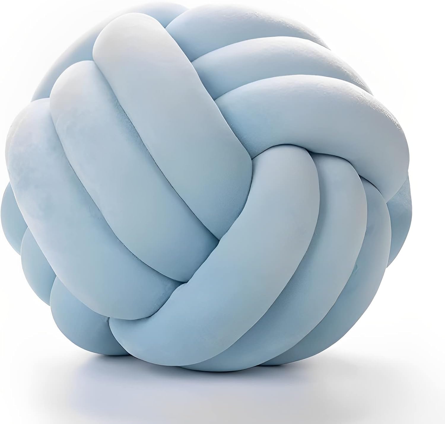 Knot Ball Pillows, Round Throw Pillow Cushion Home Decoration Soft Plush Pillow, Throw Knotted Ball Pillow Handmade Children Room Decoration Round Plush Toy Pillow (Light Blue,11"/28cm)