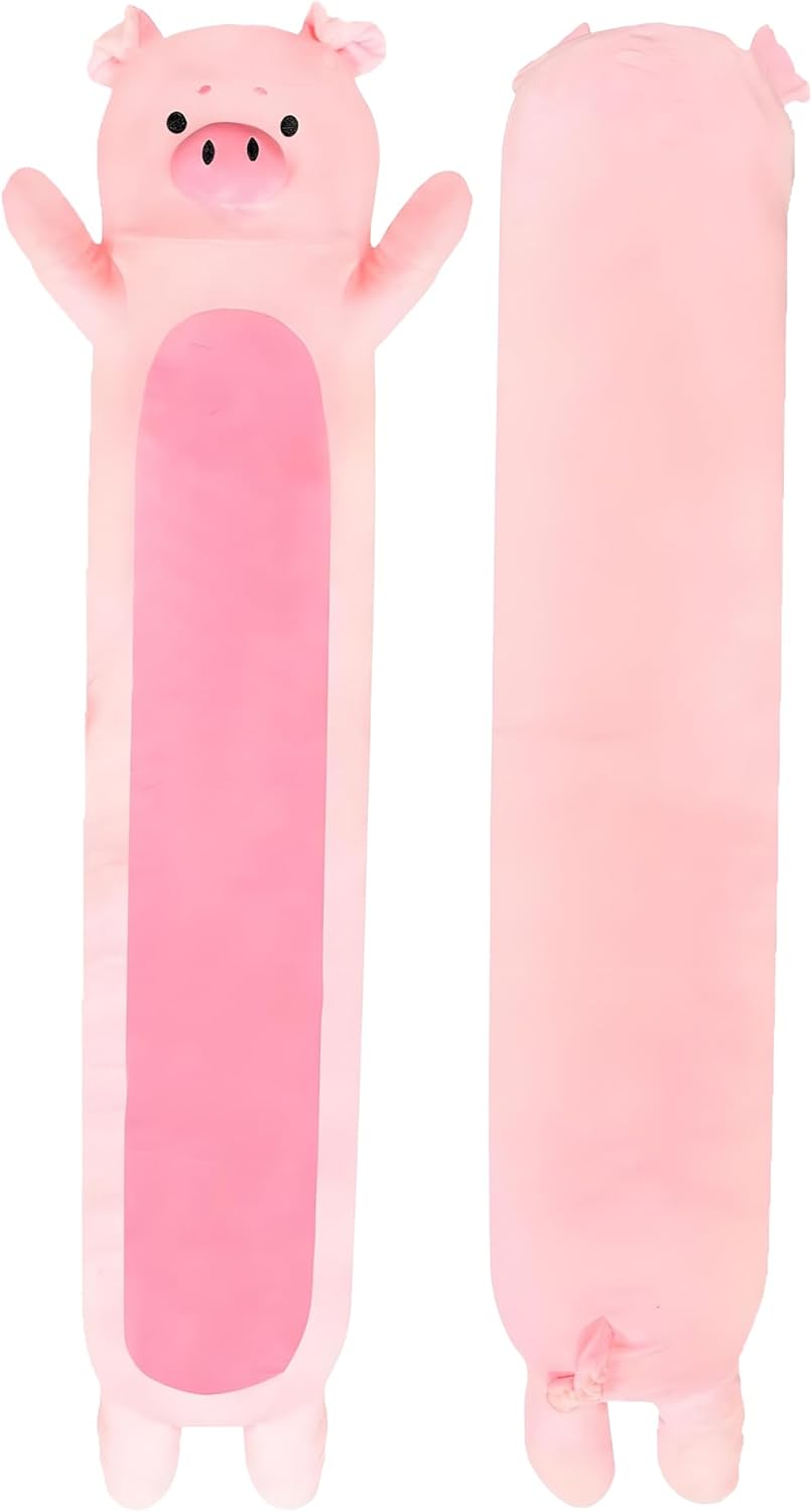 Big Pig Plush Body Pillow for Kids | Long Stuffed Animal Cuddle Pillow | Soft Hugging Toy | Plushie Gift for Girls & Boys | Long Plush Body Pillow for Sleep & Comfort | Large, 47 Inches